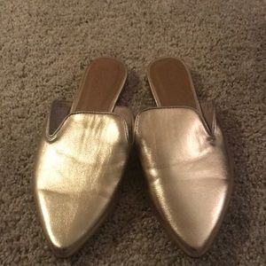 Gold loafers size 7